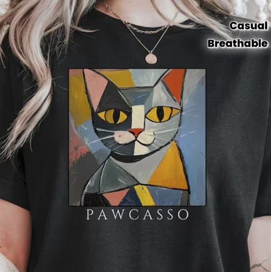 Picasso Cat Tshirt Spring and Summer Round Neck Short Sleeve Womens Tshirt Pure Breathable Casual Sports Top Holiday Gift S
Picasso Cat Tshirt Spring and Summer Round Neck Short Sleeve Womens Tshirt Pure Breathable Casual Sports Top Holiday Gift S