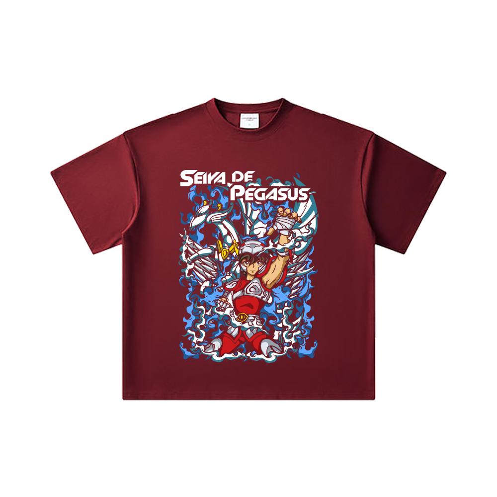 260 GSM Double Yarn 32 Count 100% Cotton Saint Seiya V15 Pegasus Print Unisex Heavy Cotton T Shirt 2XL вина червоного кольору
260 GSM Double Yarn 32 Count 100% Cotton Saint Seiya V15 Pegasus Print Unisex Heavy Cotton T Shirt 2XL вина червоного кольору