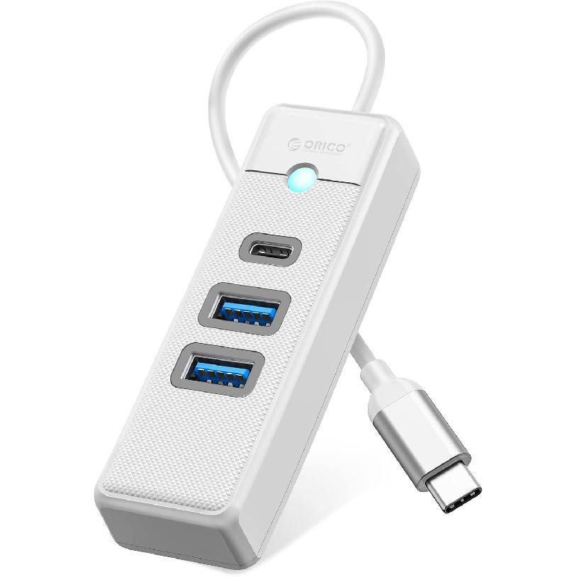 ORICO USB C Hub Adapter, 3 Ports (2 USB A/1 Type C) Docking Station with 15cm Cable, Compatible with Laptop Phone Tablet, Pink Weiß
ORICO USB C Hub Adapter, 3 Ports (2 USB A/1 Type C) Docking Station with 15cm Cable, Compatible with Laptop Phone Tablet, Pink Weiß