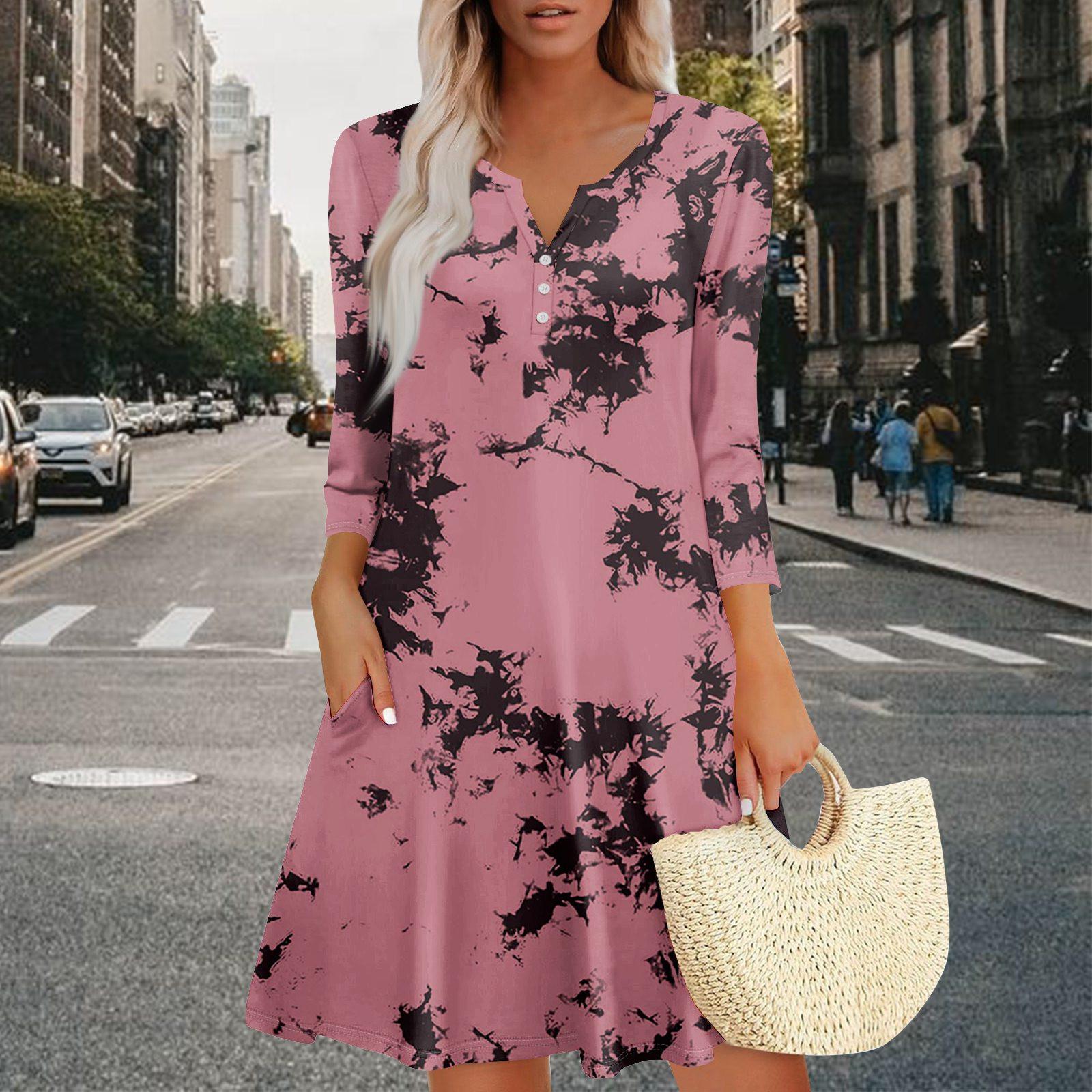 Женское летнее платье, свободное платье с V-образным вырезом, рукавом три четверти и карманами XL арбуз красный
Женское летнее платье, свободное платье с V-образным вырезом, рукавом три четверти и карманами XL арбуз красный