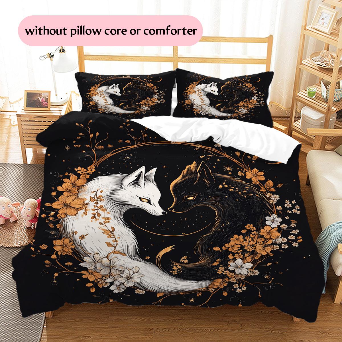 Circle flower fox Pattern Bedding Quilt Set Quilt Cover Pillowcase Home Decoration Gift (1 * duvet cover + 2 * pillowcase, without core) 135x200cm
Circle flower fox Pattern Bedding Quilt Set Quilt Cover Pillowcase Home Decoration Gift (1 * duvet cover + 2 * pillowcase, without core) 135x200cm