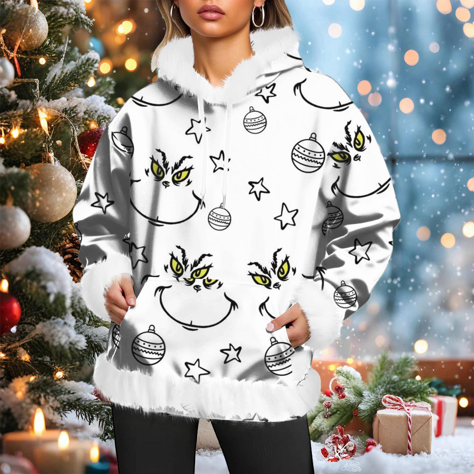 Женское рождественское повседневное худи с длинными рукавами и карманами, на флисовой подкладке XL белый
Женское рождественское повседневное худи с длинными рукавами и карманами, на флисовой подкладке XL белый