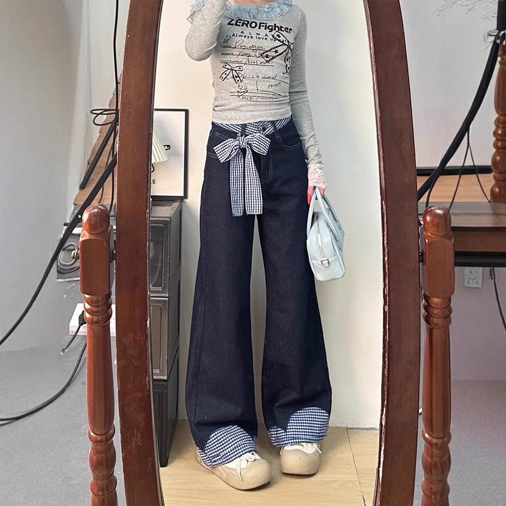 Women s High-Waist Plaid Patchwork Denim Pants - Korean Style, Wide-Leg, Spring 2025 Collection M
Women s High-Waist Plaid Patchwork Denim Pants - Korean Style, Wide-Leg, Spring 2025 Collection M