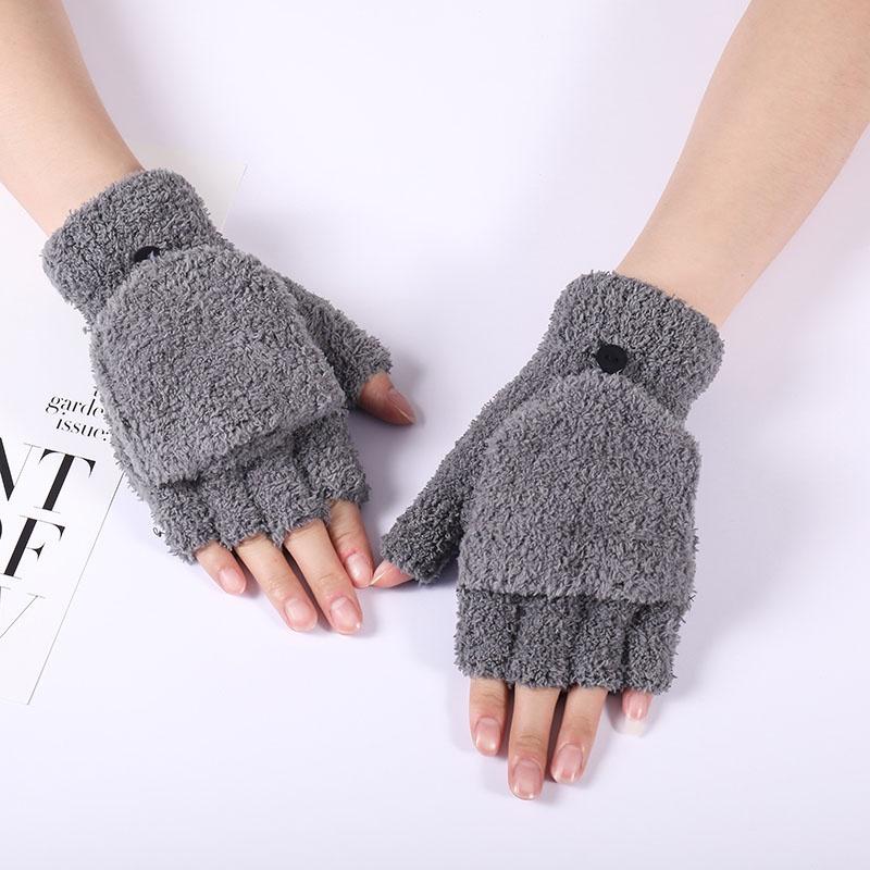 Winter Ladies Fingerless Coral Fleece Gloves With Fold Over Mitten Cover сірий колір
Winter Ladies Fingerless Coral Fleece Gloves With Fold Over Mitten Cover сірий колір