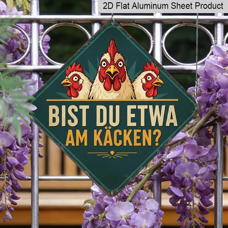 2D Flat - 1pc Vintage Funny Chicken Aluminum Sign, Humorous German Slogan Wall Art, Rustic Aluminum Plaque, Suitable for Farm, Coop, Yard, Garden 20*20cm
2D Flat - 1pc Vintage Funny Chicken Aluminum Sign, Humorous German Slogan Wall Art, Rustic Aluminum Plaque, Suitable for Farm, Coop, Yard, Garden 20*20cm