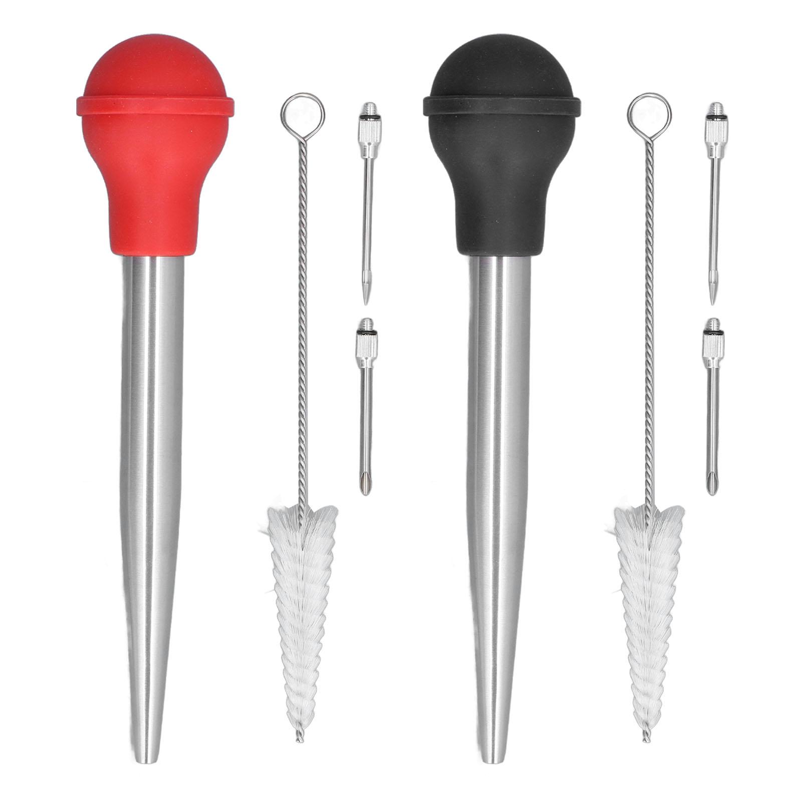 Turkey Injector Stainless Steel Thickened Silicone Design Cooking Seasoning Pump with Cleaning Sweep Black
Turkey Injector Stainless Steel Thickened Silicone Design Cooking Seasoning Pump with Cleaning Sweep Black