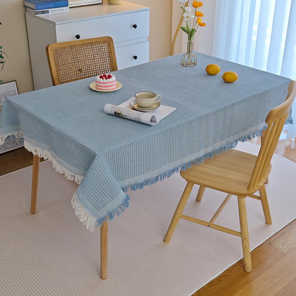 Waffle tablecloth cotton yarn fringed small fresh atmosphere decorative cloth dining table fabric tablecloth coffee table tablecloth 90x90
Waffle tablecloth cotton yarn fringed small fresh atmosphere decorative cloth dining table fabric tablecloth coffee table tablecloth 90x90