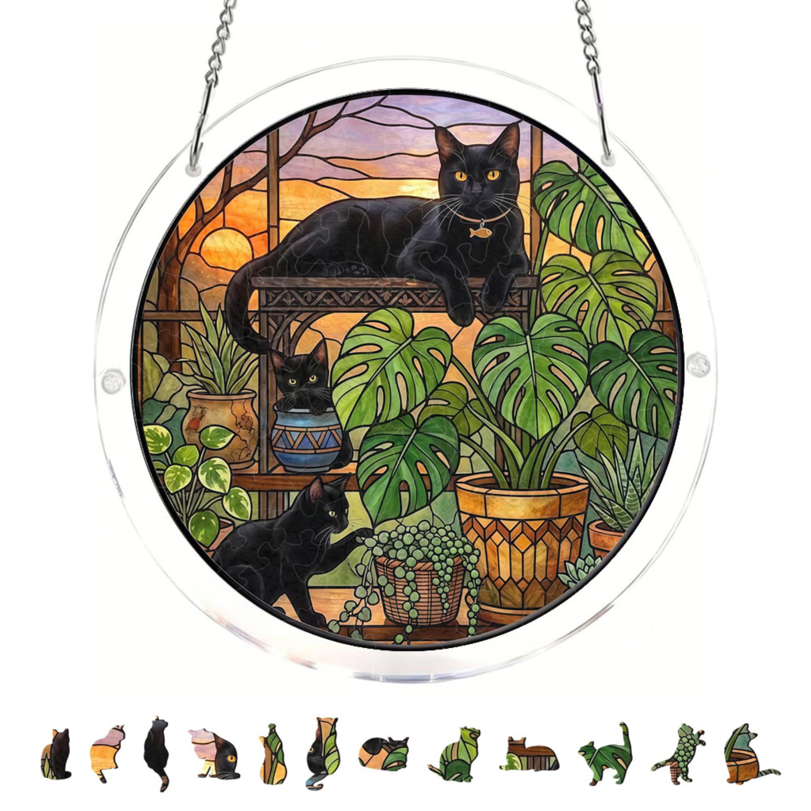18 8cm 2D Acrylic Puzzle Garden Sun Catcher Hanging Decoration with Cat Design Acrylic Hanging Ornament for Window Display One Size
18 8cm 2D Acrylic Puzzle Garden Sun Catcher Hanging Decoration with Cat Design Acrylic Hanging Ornament for Window Display One Size