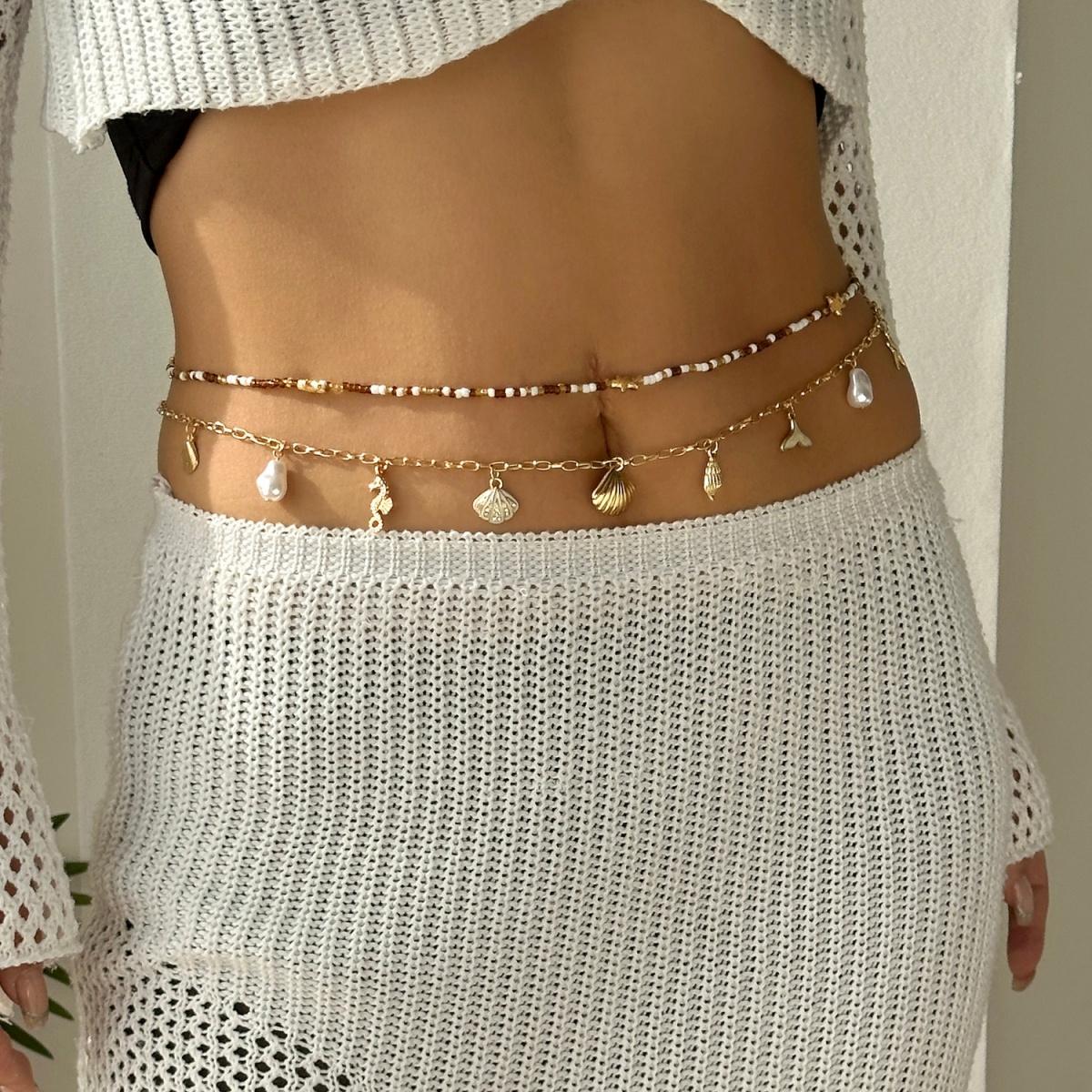 Metal Shell Conch Turtle Dolphin Seahorse Fishtail Tassel Waist Chain For Women Men Rice Beaded Beach Belly Chain Body Jewelry
Metal Shell Conch Turtle Dolphin Seahorse Fishtail Tassel Waist Chain For Women Men Rice Beaded Beach Belly Chain Body Jewelry