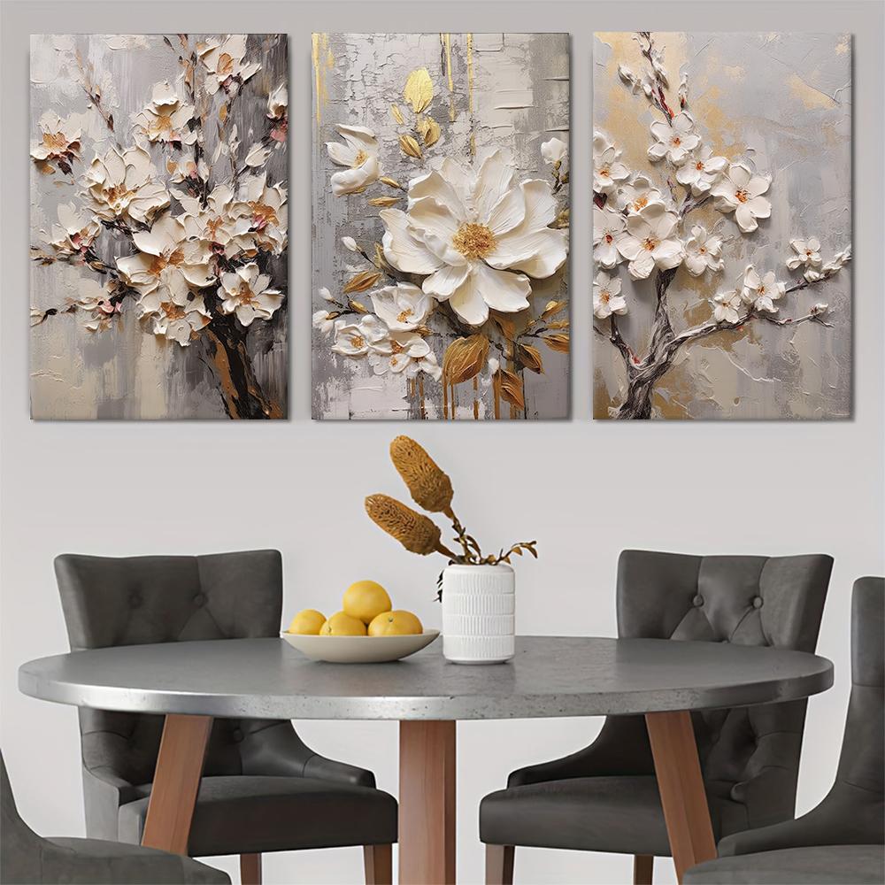 Three modern minimalist floral canvas decorative paintings, featuring magnolia flower patterns, 2D flat-printed, unframed (as the picture,20x30cm No Frame)
Three modern minimalist floral canvas decorative paintings, featuring magnolia flower patterns, 2D flat-printed, unframed (as the picture,20x30cm No Frame)