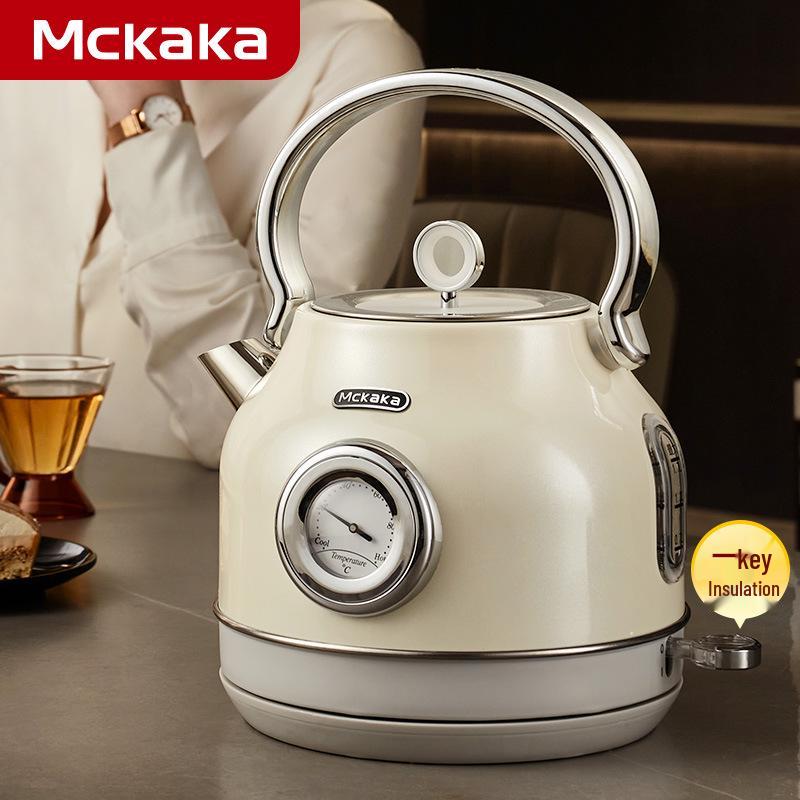 Mckaka 304 Stainless Steel 1.7L Retro Electric Kettle for Home & Hotel Use
Mckaka 304 Stainless Steel 1.7L Retro Electric Kettle for Home & Hotel Use