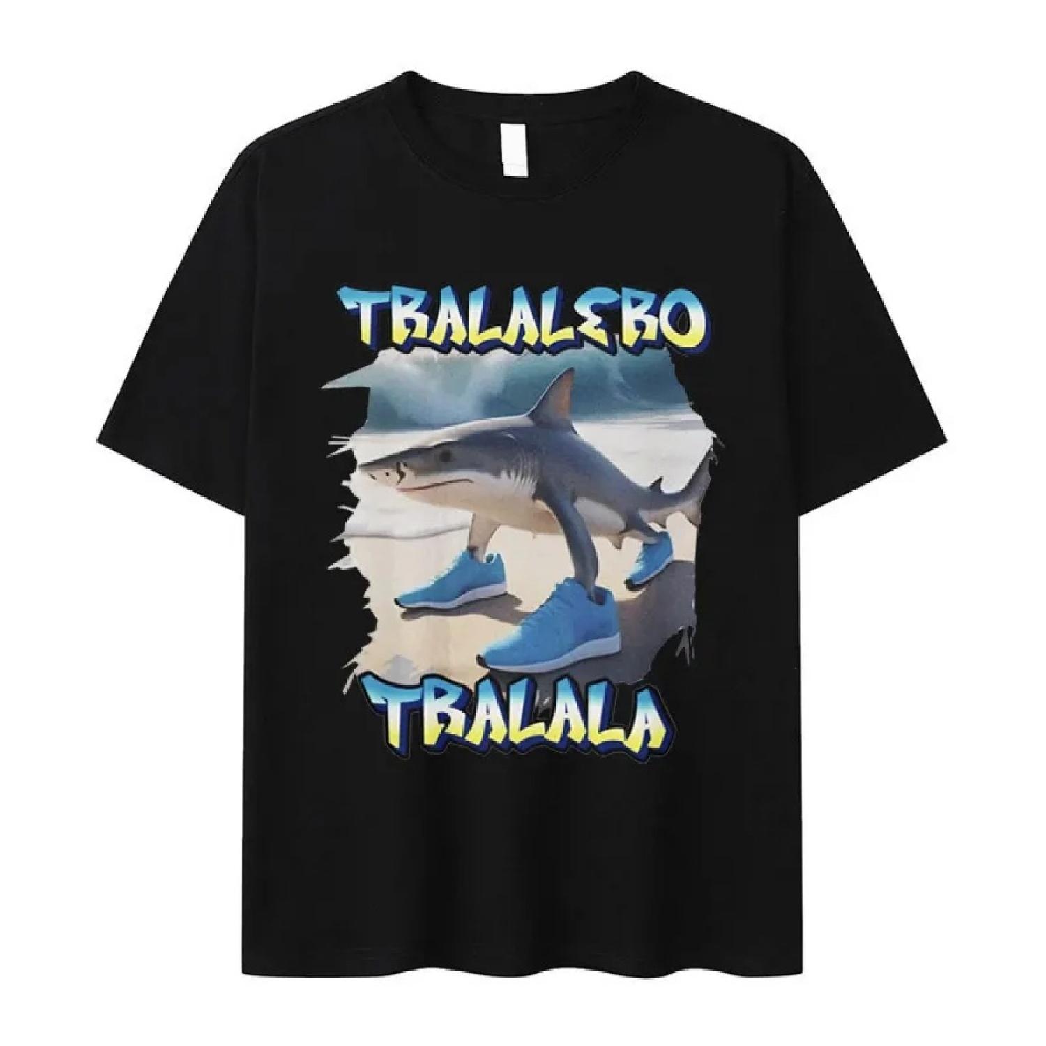 Tralero Tralala Funny Shark Meme print T Shirts Men s fashion High Quality Cotton T-shirt Unisex summer O-Neck short sleeve Tees XXXXXL чорний
Tralero Tralala Funny Shark Meme print T Shirts Men s fashion High Quality Cotton T-shirt Unisex summer O-Neck short sleeve Tees XXXXXL чорний