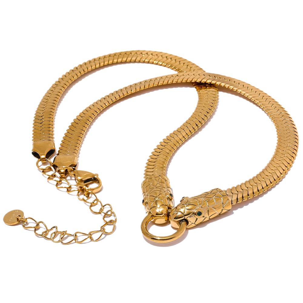 Yhpup 35+7cm Fashion Stainless Steel Snake Chain Choker Necklace for Women Gold 18K PVD Plated Temperament Charm Jewelry New
Yhpup 35+7cm Fashion Stainless Steel Snake Chain Choker Necklace for Women Gold 18K PVD Plated Temperament Charm Jewelry New