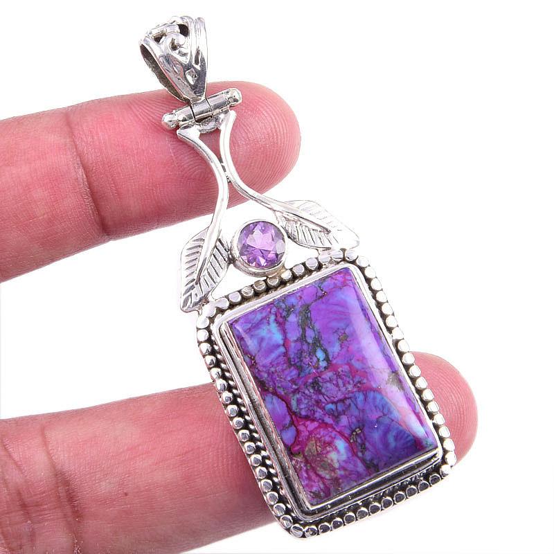 Natural Purple Copper Turquoise Gemstone 925 Solid Silver Pendant 2.50 y6p09
Natural Purple Copper Turquoise Gemstone 925 Solid Silver Pendant 2.50 y6p09
