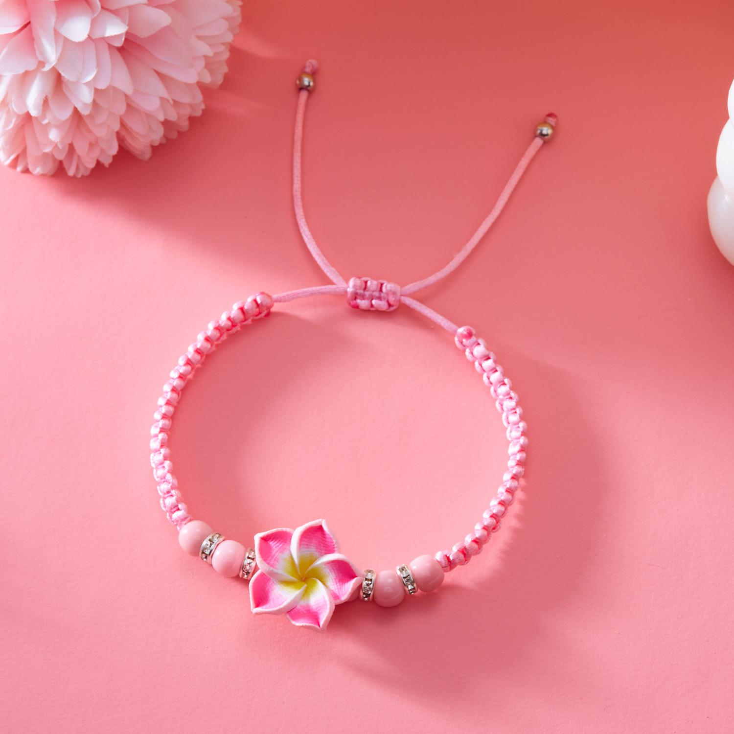 Bohemian Polymer Clay Plumeria Flower Woven Bracelet for Women Colorful Braided Rope Wrist Chain Travel Beach Party Zircon Gift
Bohemian Polymer Clay Plumeria Flower Woven Bracelet for Women Colorful Braided Rope Wrist Chain Travel Beach Party Zircon Gift