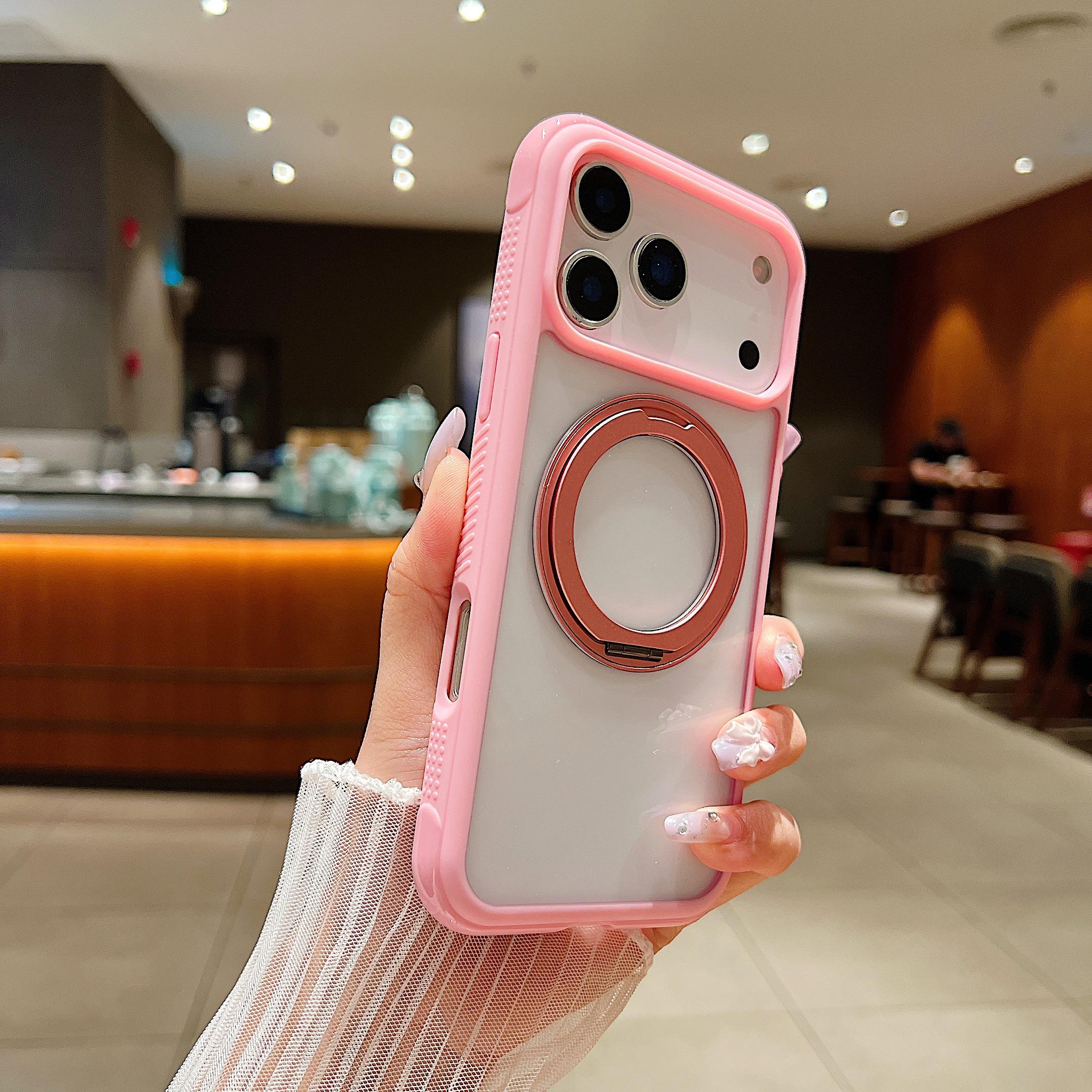 For iPhone 17 Pro Magnetic Case Stress Relief Kickstand TPU+PC Transparent Protective Phone Cover Pink
For iPhone 17 Pro Magnetic Case Stress Relief Kickstand TPU+PC Transparent Protective Phone Cover Pink