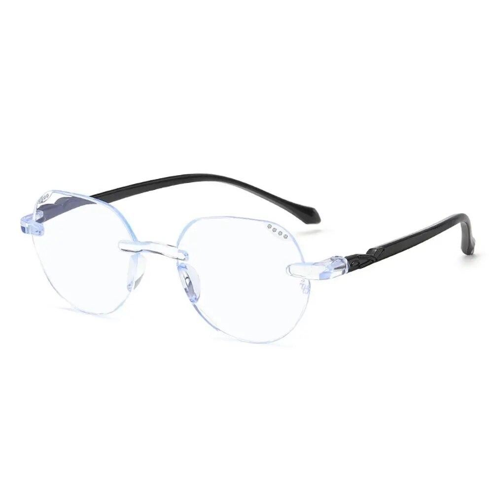 Модные очки для чтения без оправы Urltra-Light PC с защитой от синего света, защита глаз для мужчин и женщин, удобные очки + 100 ~ + 400 Strength 100 чёрный 
Модные очки для чтения без оправы Urltra-Light PC с защитой от синего света, защита глаз для мужчин и женщин, удобные очки + 100 ~ + 400 Strength 100 чёрный