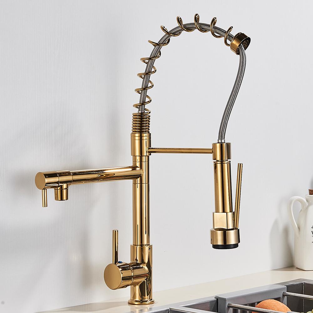 Весенний смеситель для кухонной мойки с выдвижным распылителем, однорычажный смеситель для горячей и холодной воды для кухонной мойки с двойным изливом
Весенний смеситель для кухонной мойки с выдвижным распылителем, однорычажный смеситель для горячей и холодной воды для кухонной мойки с двойным изливом