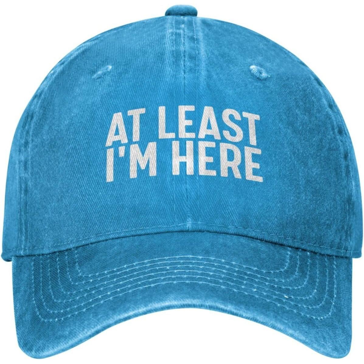 At Least I m Here Distressed Baseball Cap Funny Sarcastic Quote Washed Cotton Casual Hat Unisex Can Be Adjusted синій
At Least I m Here Distressed Baseball Cap Funny Sarcastic Quote Washed Cotton Casual Hat Unisex Can Be Adjusted синій