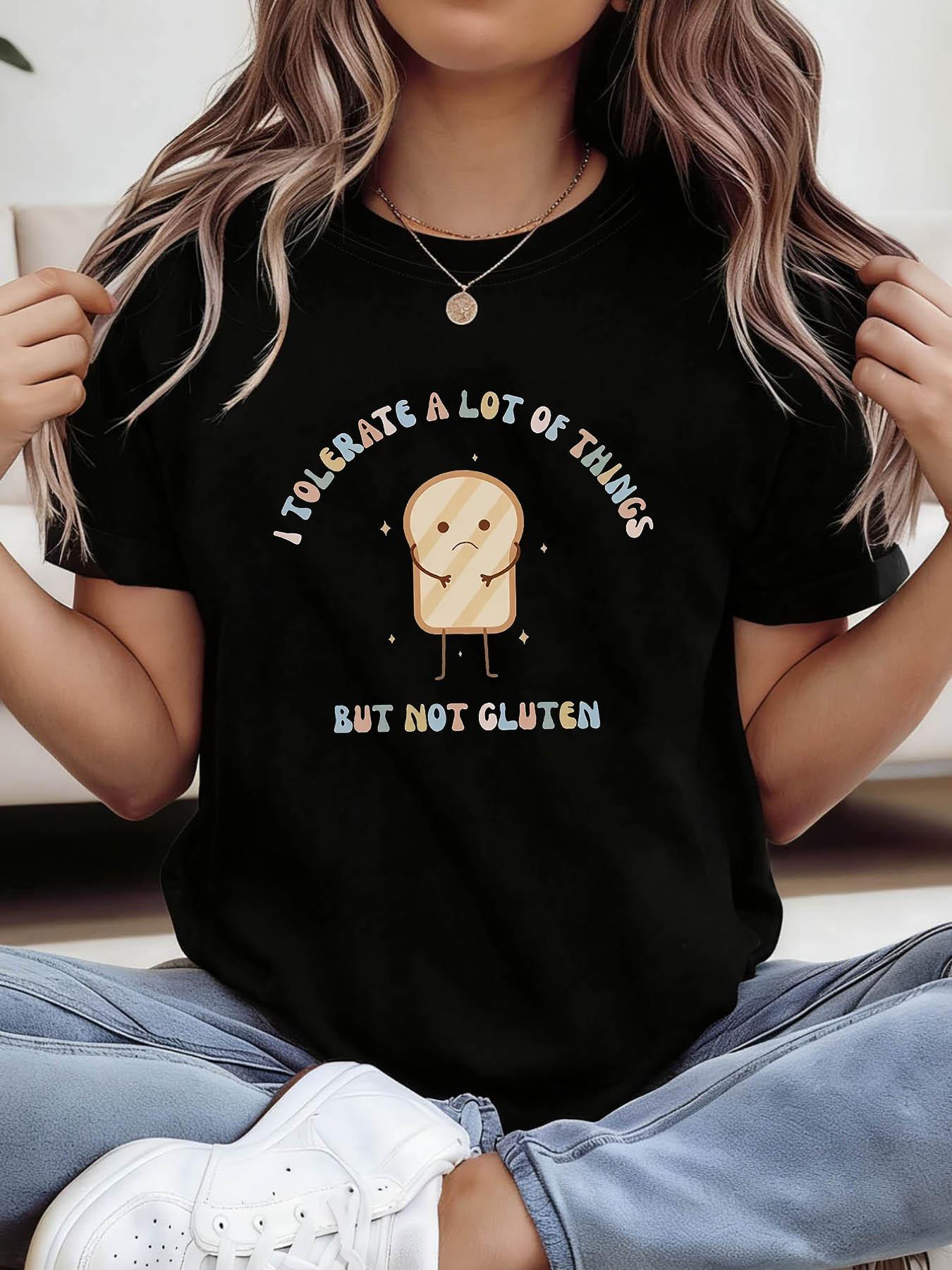 Not Gluten Tolerant Bread Letter Print T-shirt | Short Sleeve Crew Neck Casual Top for Spring/Summer, 4XL чорний
Not Gluten Tolerant Bread Letter Print T-shirt | Short Sleeve Crew Neck Casual Top for Spring/Summer, 4XL чорний