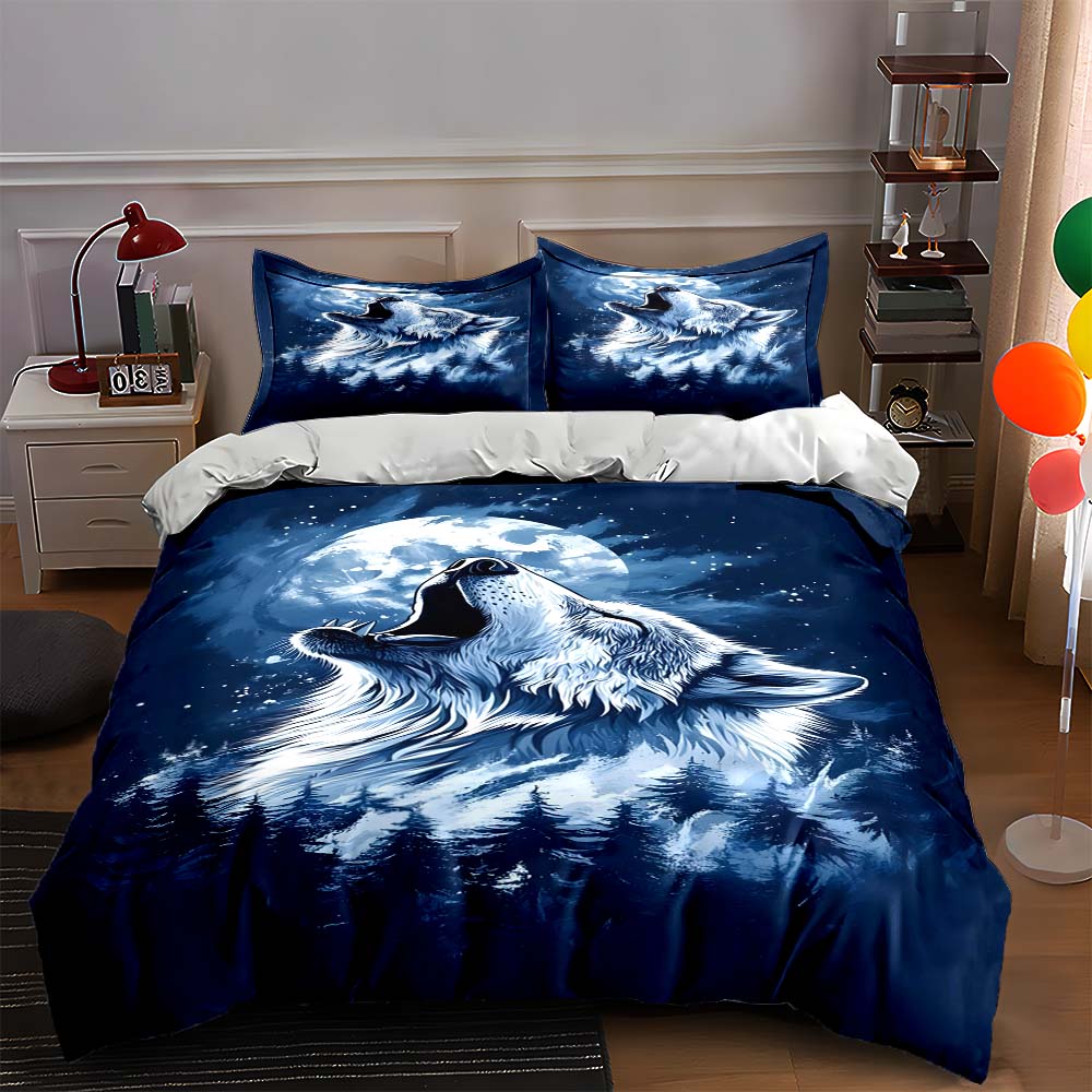 Howling, moonlit, forest Bedding Duvet cover sets Duvet covers Pillowcases gifts (1 * Duvet Cover 2 * Pillowcases, without duvet insert) 135x200cm
Howling, moonlit, forest Bedding Duvet cover sets Duvet covers Pillowcases gifts (1 * Duvet Cover 2 * Pillowcases, without duvet insert) 135x200cm