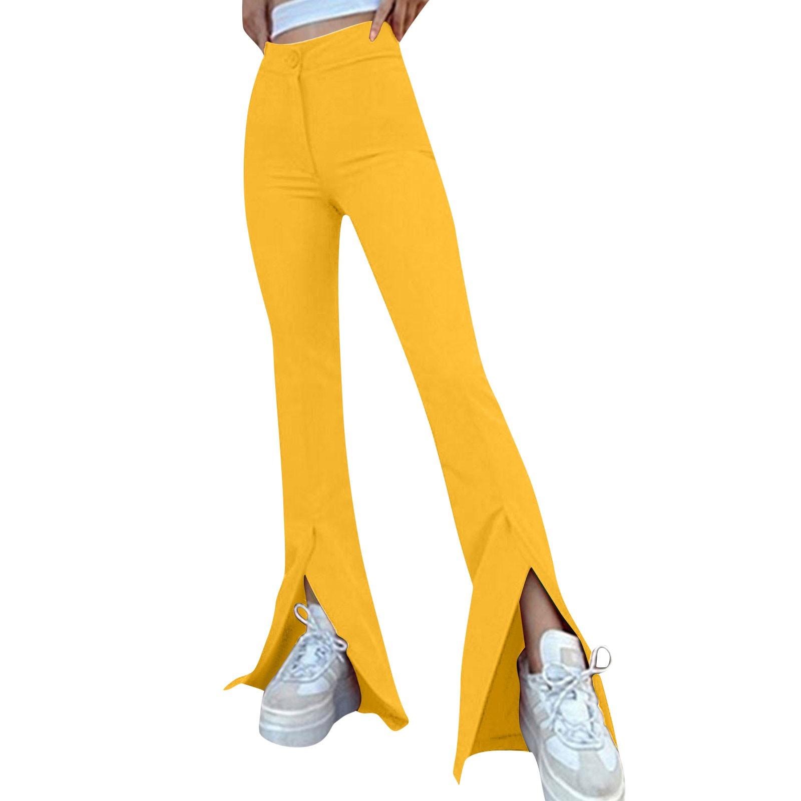 Женские модные однотонные расклешенные брюки с разрезом на пуговицах, повседневные свободные брюки XL жёлтый
Женские модные однотонные расклешенные брюки с разрезом на пуговицах, повседневные свободные брюки XL жёлтый