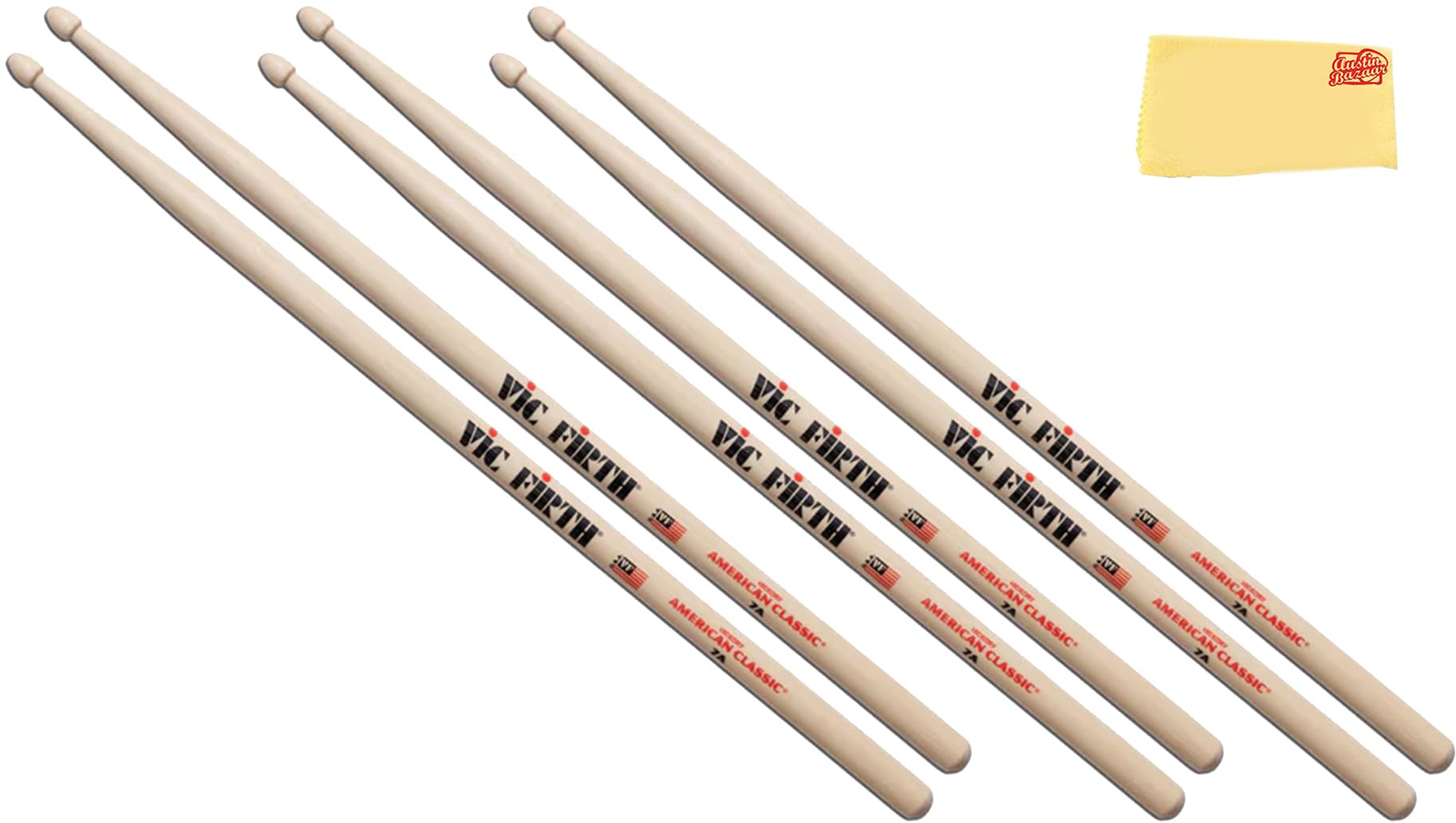 Барабанные палочки Vic Firth 7A American Classic — 3 пары с полировальной салфеткой Austin Bazaar
Барабанные палочки Vic Firth 7A American Classic — 3 пары с полировальной салфеткой Austin Bazaar