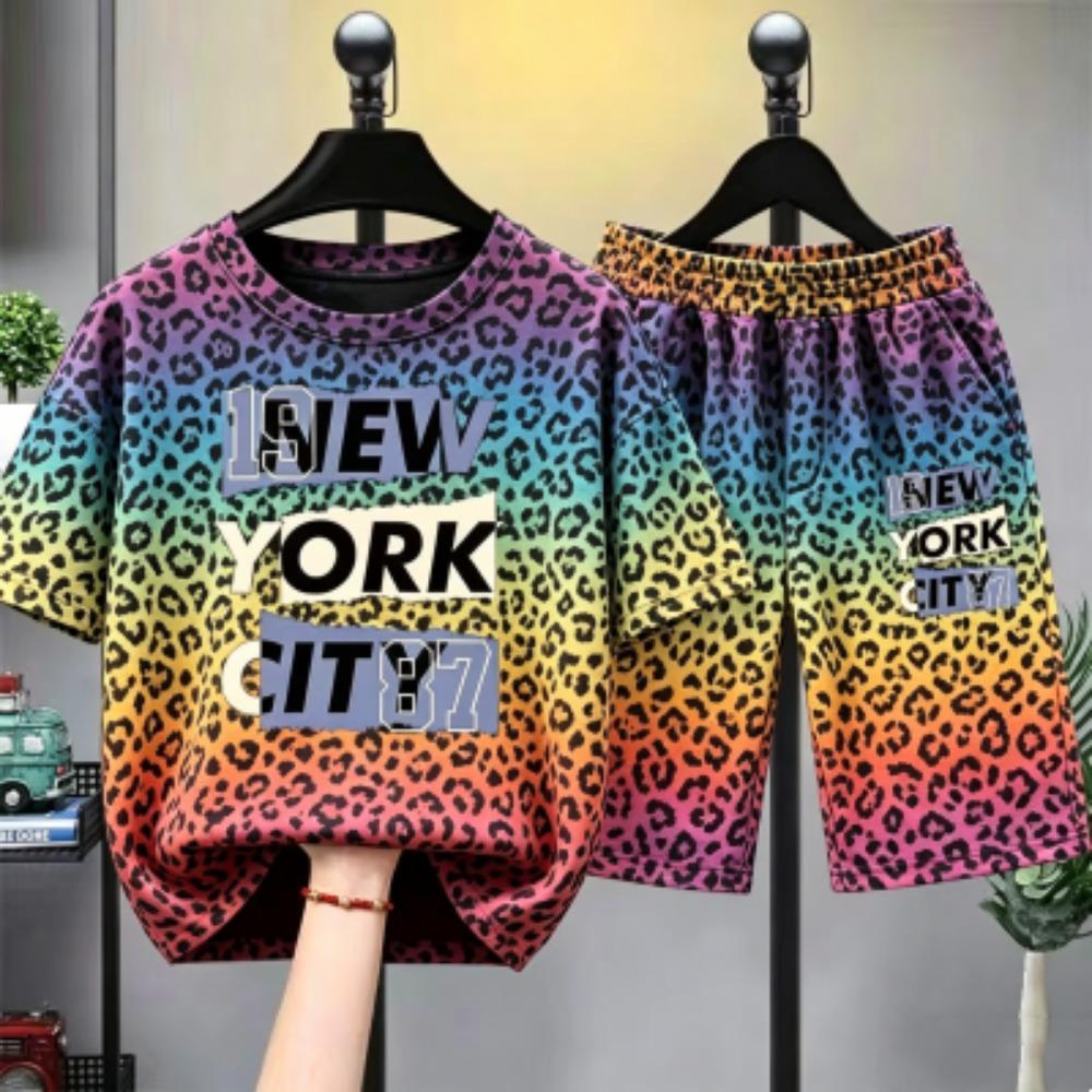 Funny Leopard Zebra Color Letter Printed Kids T-shirt and Shorts 2 Piece Set Summer Home Outdoor Casual Outfit for Boys and Girls Kids T-shirt Set 100
Funny Leopard Zebra Color Letter Printed Kids T-shirt and Shorts 2 Piece Set Summer Home Outdoor Casual Outfit for Boys and Girls Kids T-shirt Set 100