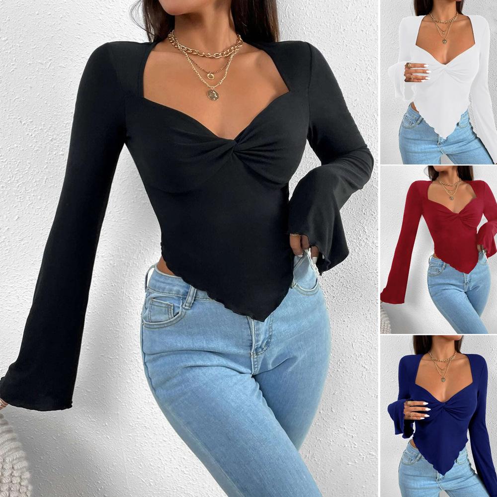Women S T-Shirt, Vacation V-Neck, Flared Sleeves, Waist Cinched, Irregular Knit, Long Sleeved T-Shirt, Top XL синій
Women S T-Shirt, Vacation V-Neck, Flared Sleeves, Waist Cinched, Irregular Knit, Long Sleeved T-Shirt, Top XL синій