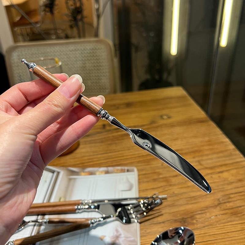 304 Stainless Steel Western Tableware Set with Wooden Handle, Simple Household Saint Castle, Yellow Pear Mirror Tableware
304 Stainless Steel Western Tableware Set with Wooden Handle, Simple Household Saint Castle, Yellow Pear Mirror Tableware