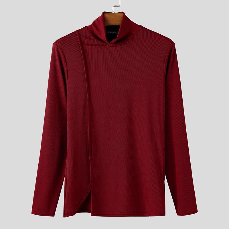 INCERUN Мужские Топы с высоким воротником, длинным рукавом, рубчатыми боковыми разрезами, повседневные приталенные футболки, майки M красный
INCERUN Мужские Топы с высоким воротником, длинным рукавом, рубчатыми боковыми разрезами, повседневные приталенные футболки, майки M красный