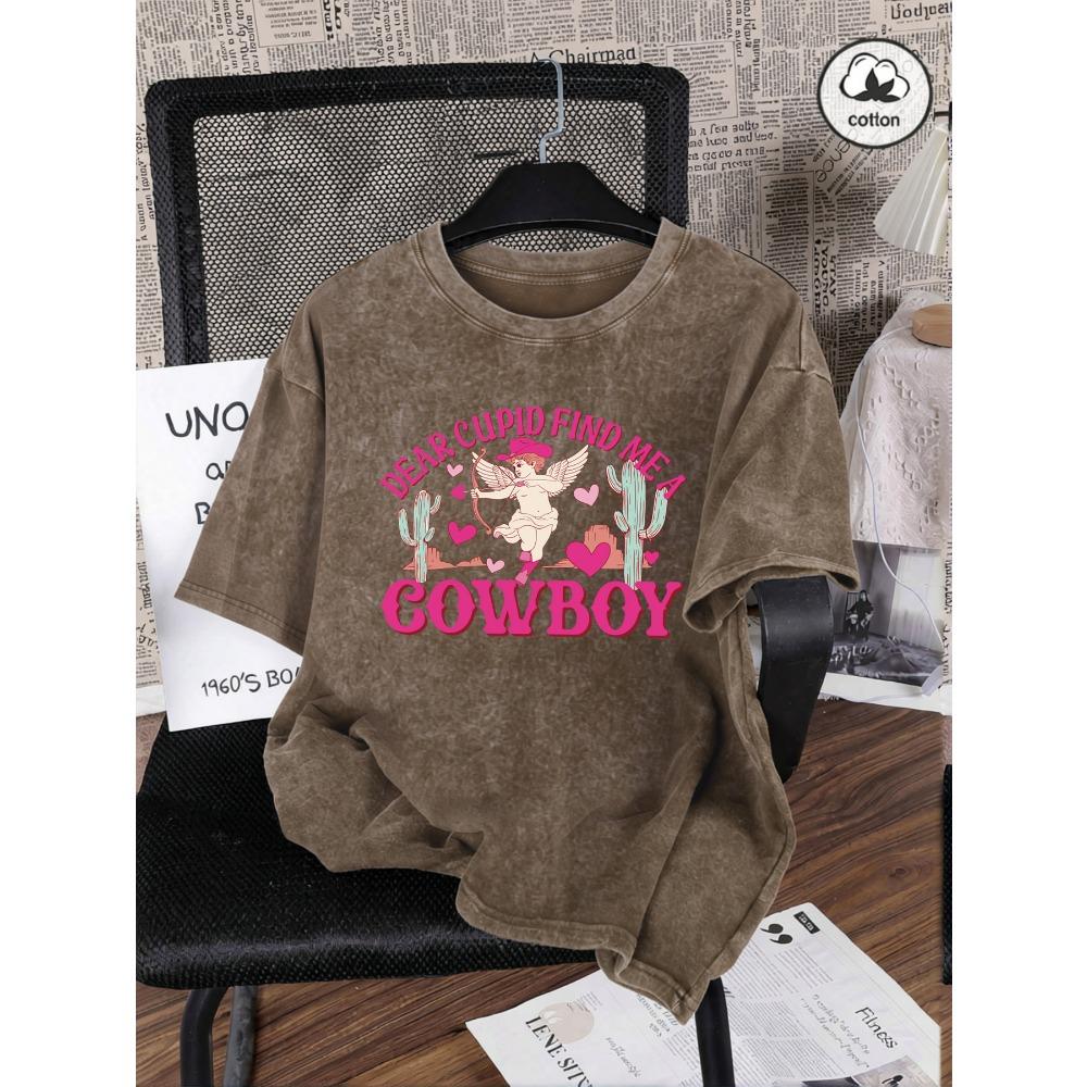 Dear Cupid Cowboy Desert Cactus Prints Washed T Shirts Womens Summer O-Neck Short Sleeve Trendy Cotton Top Loose T-Shirt 3XL
Dear Cupid Cowboy Desert Cactus Prints Washed T Shirts Womens Summer O-Neck Short Sleeve Trendy Cotton Top Loose T-Shirt 3XL