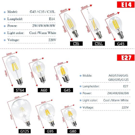Light Bulb Retro E27 E14 LED Filament Bulb Lamp AC 220V Light Bulb C35 G45 A60 ST64 G80 G95 G125 COB Glass Bulb Vintage Light Lighting(Warm White,G45 C35 E14_2W 220V теплим білим кольором
Light Bulb Retro E27 E14 LED Filament Bulb Lamp AC 220V Light Bulb C35 G45 A60 ST64 G80 G95 G125 COB Glass Bulb Vintage Light Lighting(Warm White,G45 C35 E14_2W 220V теплим білим кольором