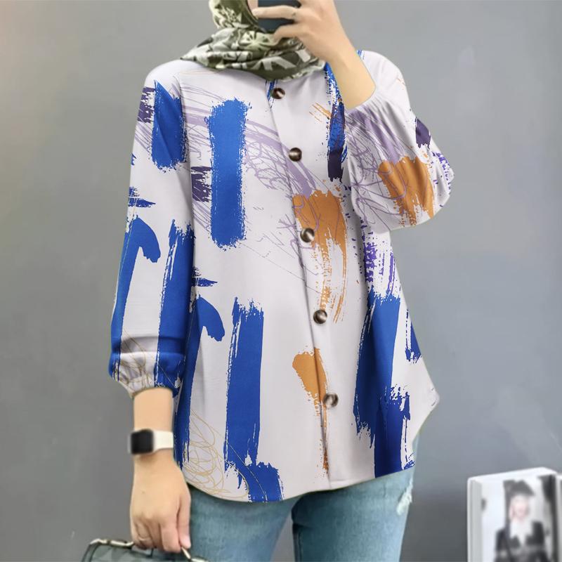 ZANZEA Женская повседневная блузка с длинным рукавом и круглым вырезом с принтом
ZANZEA Женская повседневная блузка с длинным рукавом и круглым вырезом с принтом