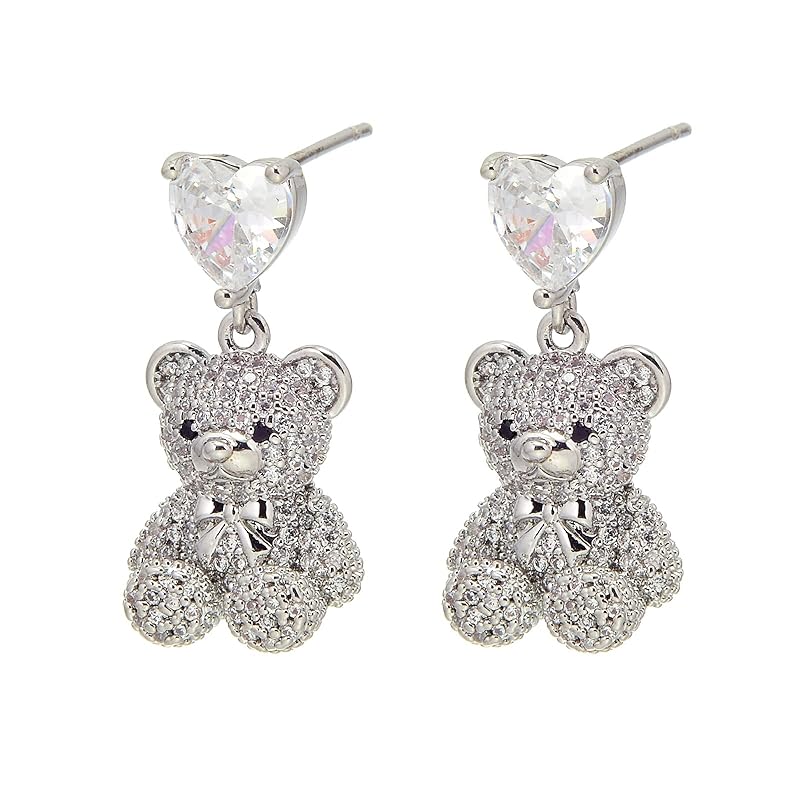 Bear earrings ladies sway Popularity Compatible with metal allergies cute teddy bear heart zirconia accessories silver birthday anniversary Christmas
Bear earrings ladies sway Popularity Compatible with metal allergies cute teddy bear heart zirconia accessories silver birthday anniversary Christmas