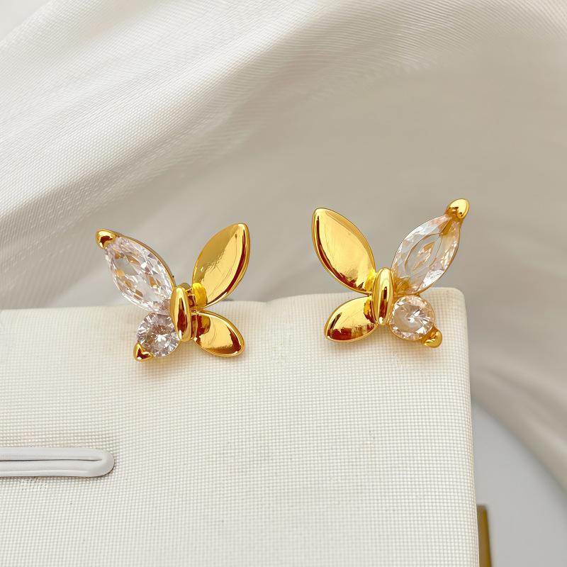 French Zircon Inlaid Butterfly Stud Earrings, Fashionable Light Luxury Temperament, Fresh And Sweet Stud Earrings, Commuting Versatile Earrings.
French Zircon Inlaid Butterfly Stud Earrings, Fashionable Light Luxury Temperament, Fresh And Sweet Stud Earrings, Commuting Versatile Earrings.