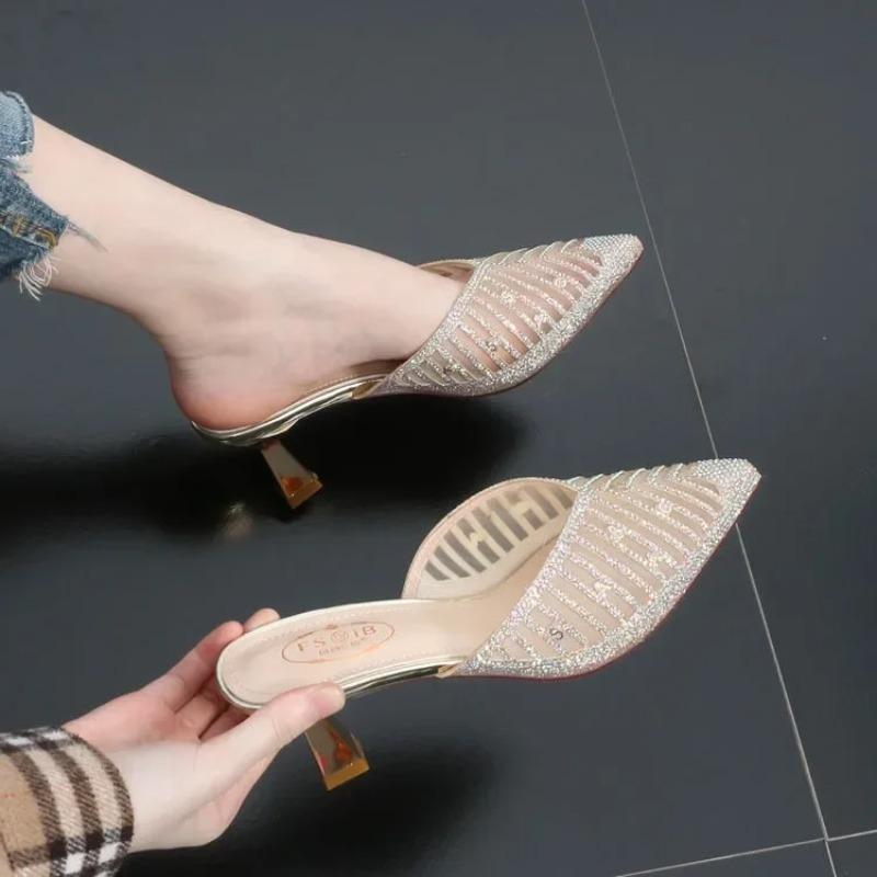 Mesh Slippers Women New Summer Shoes Women Fashion Pointed Slides Spike Heels Beige Mules Shoes High Heels 42
Mesh Slippers Women New Summer Shoes Women Fashion Pointed Slides Spike Heels Beige Mules Shoes High Heels 42