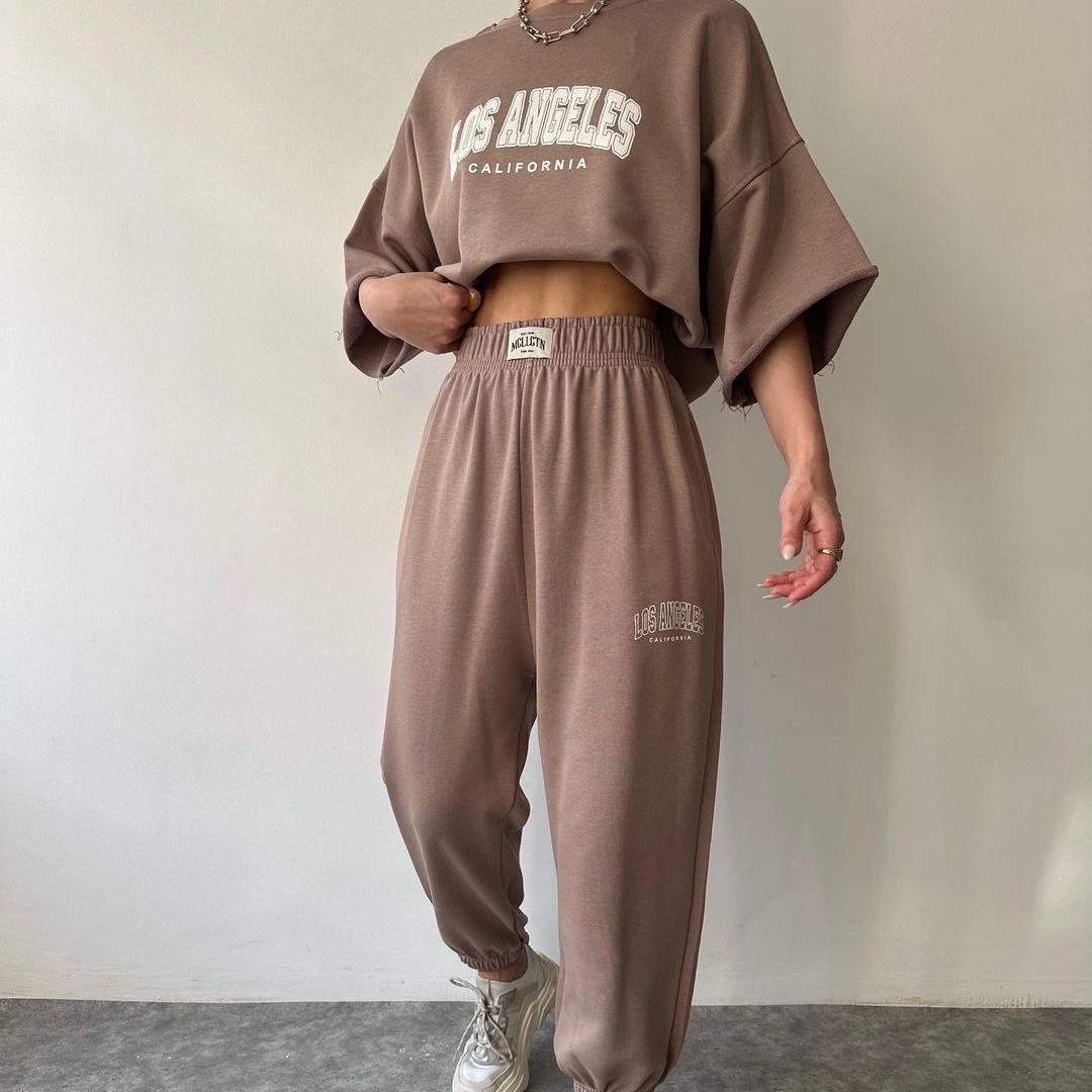 BITCED Женская повседневная толстовка с короткими рукавами и брюками с принтом, костюм-двойка XL дубильная кора
BITCED Женская повседневная толстовка с короткими рукавами и брюками с принтом, костюм-двойка XL дубильная кора