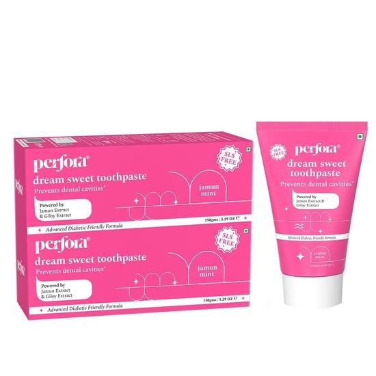 Perfora Oral Health Специальная зубная паста для взрослых для диабетиков - 300 г (150 г X 2, Упаковка из 2 штук)| Зубная паста для защиты от кариеса | Гелевая зубная паста
Perfora Oral Health Специальная зубная паста для взрослых для диабетиков - 300 г (150 г X 2, Упаковка из 2 штук)| Зубная паста для защиты от кариеса | Гелевая зубная паста