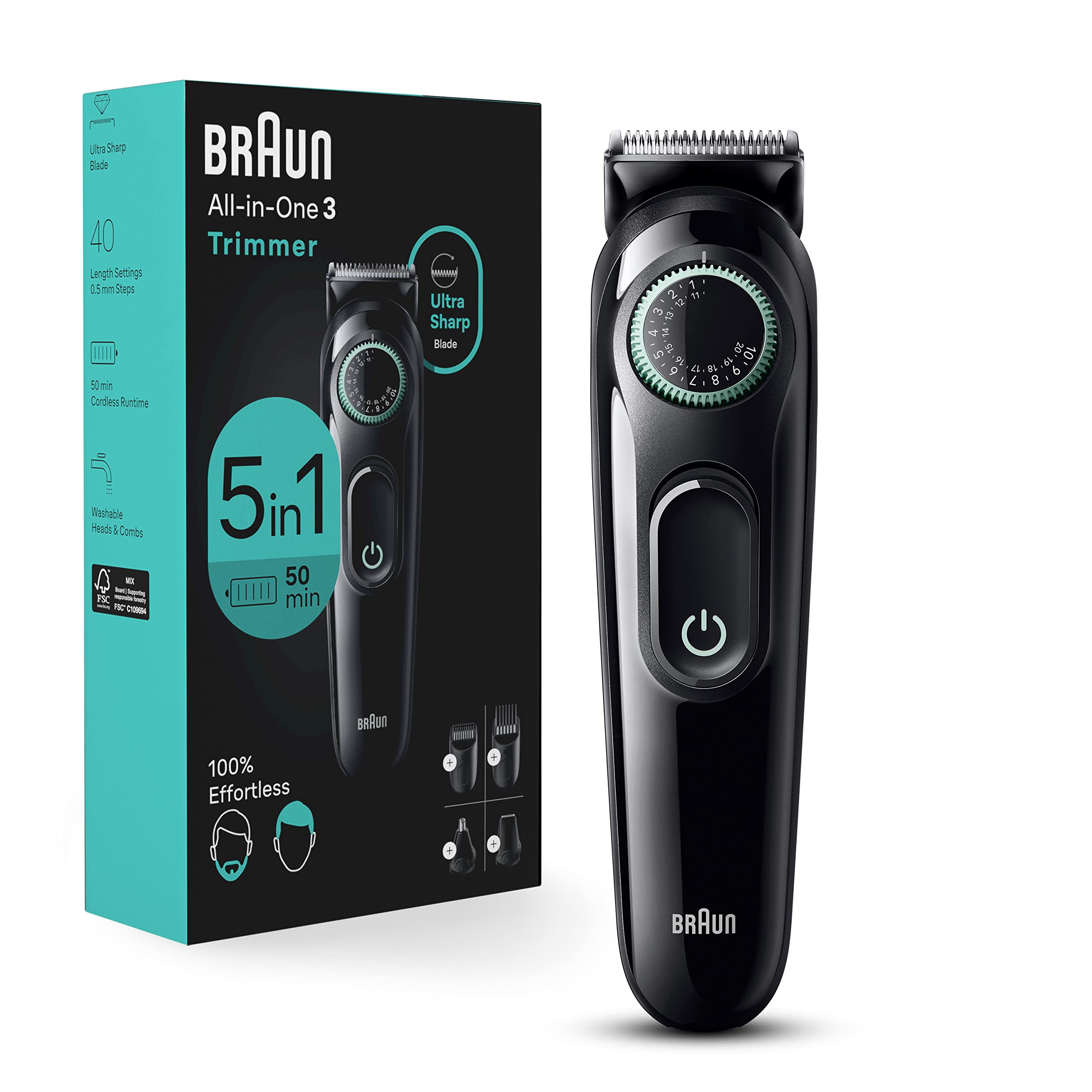 Braun All-in-One Style Kit Series 3 3450 5-в-1 триммер для бороды, триммер для ушей и носа, машинка для стрижки, другие, сверхострые лезвия, можно мыть, 40 длин
Braun All-in-One Style Kit Series 3 3450 5-в-1 триммер для бороды, триммер для ушей и носа, машинка для стрижки, другие, сверхострые лезвия, можно мыть, 40 длин