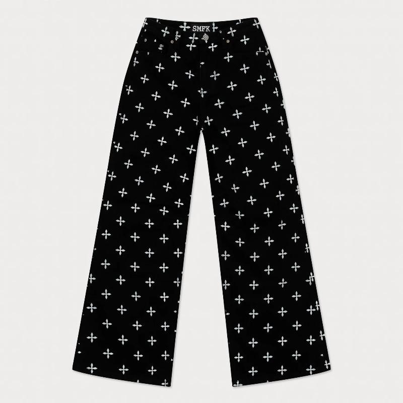 SMFK Black Garden Classic Wide-Leg Full Print Cotton Jeans - Spring 25 New Arrival Casual Pants Extra Small
SMFK Black Garden Classic Wide-Leg Full Print Cotton Jeans - Spring 25 New Arrival Casual Pants Extra Small