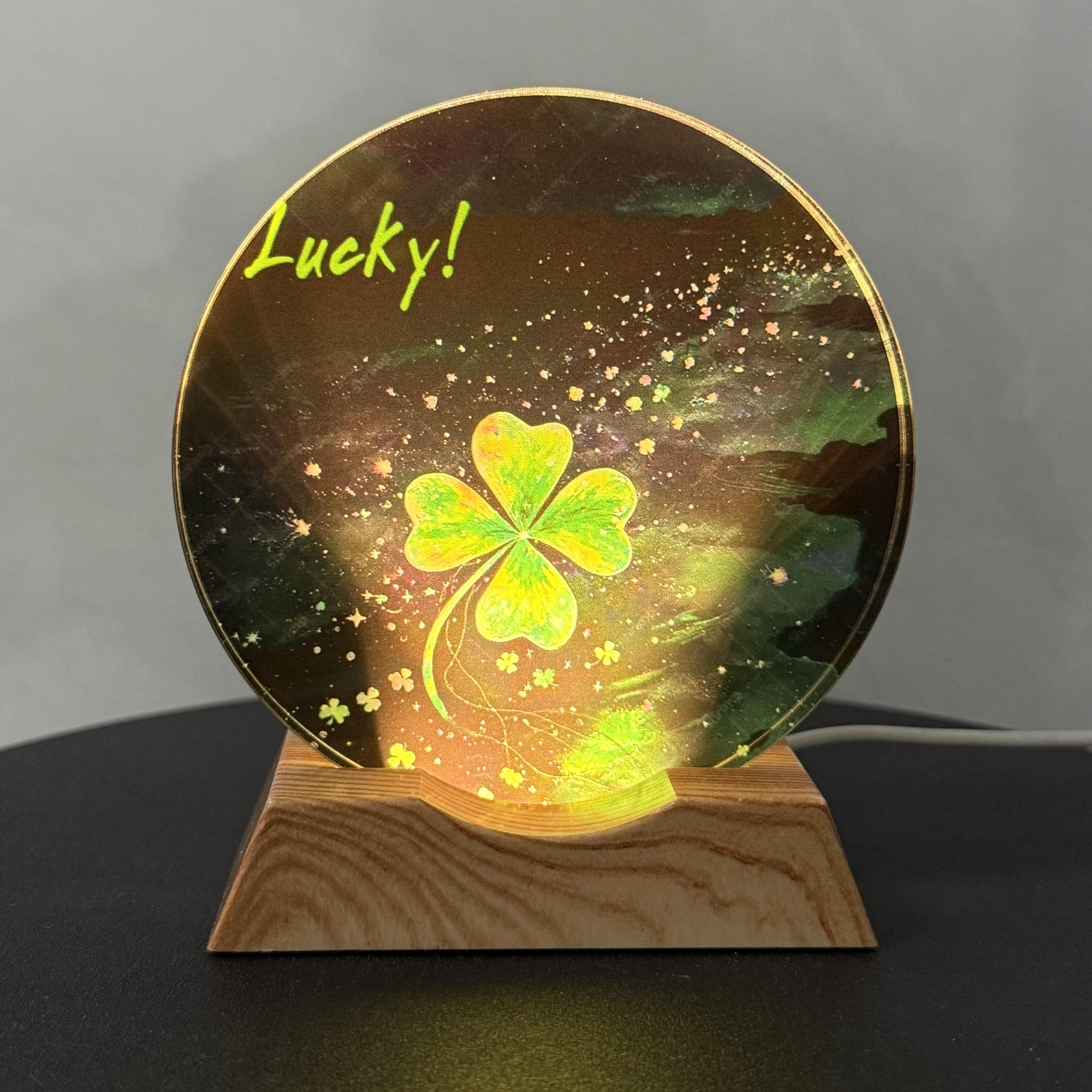 Lucky Four-Leaf Clover Crystal LED Night Light Strip Base - USB-powered glass decorative lamp, suitable for bedrooms, living roo Lucky Four Leaf
Lucky Four-Leaf Clover Crystal LED Night Light Strip Base - USB-powered glass decorative lamp, suitable for bedrooms, living roo Lucky Four Leaf