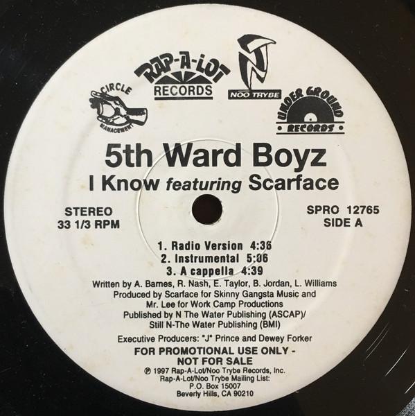 12inch Record 5TH WARD BOYZ, SCARFACE - I Know / Heat SPRO12765 Rap-A-Lot Recor 1997 US Rap & Hip-Hop/R&B Used
12inch Record 5TH WARD BOYZ, SCARFACE - I Know / Heat SPRO12765 Rap-A-Lot Recor 1997 US Rap & Hip-Hop/R&B Used