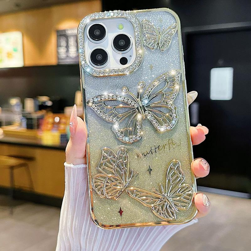 Rhinestone Butterfly Phone Cases For IPhone 17 Pro Max 16 15 14 13 12 11 Glitter Soft Back Cover For iPhone 17 ProMax
Rhinestone Butterfly Phone Cases For IPhone 17 Pro Max 16 15 14 13 12 11 Glitter Soft Back Cover For iPhone 17 ProMax