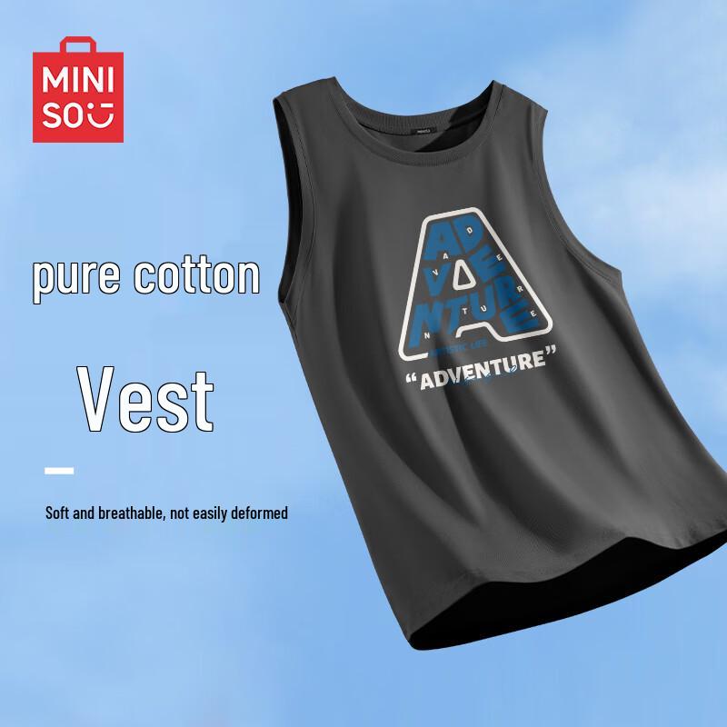 MINISO Men s Pure Cotton Letter Print Sleeveless Vest M
MINISO Men s Pure Cotton Letter Print Sleeveless Vest M