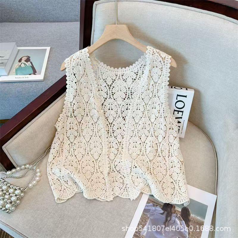 Hollow crochet knitted suspender vest summer new wear vest blouse sleeveless short loose top One size fits all абрикосовий
Hollow crochet knitted suspender vest summer new wear vest blouse sleeveless short loose top One size fits all абрикосовий