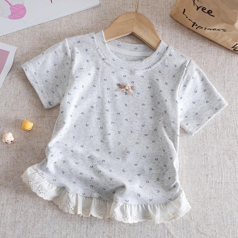 Girls Short Sleeved T-shirt Summer Princess Style Floral Butterfly Bow Lace Sweet and Versatile Baby Top 80 серый
Girls Short Sleeved T-shirt Summer Princess Style Floral Butterfly Bow Lace Sweet and Versatile Baby Top 80 серый