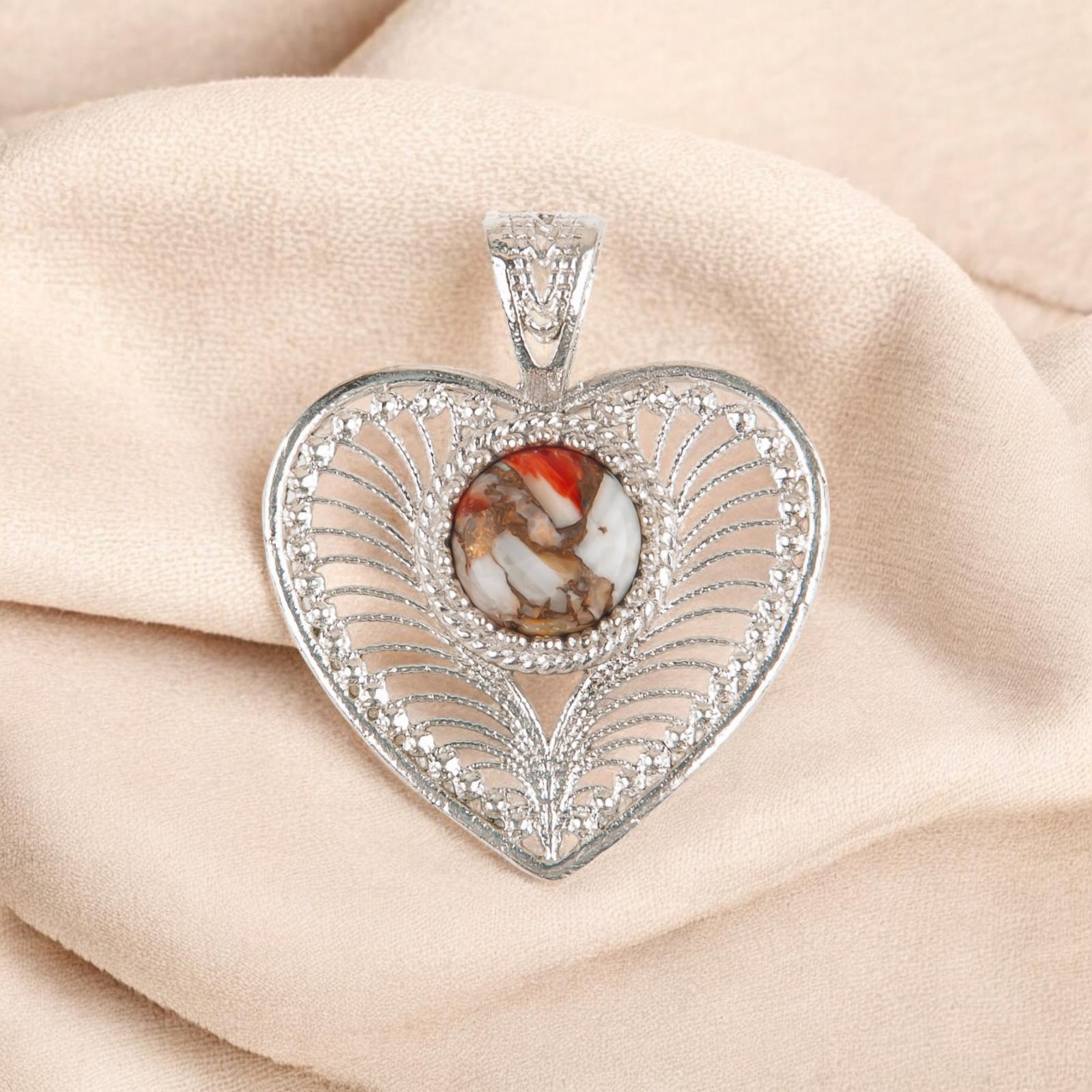 Natural Orange Copper Turquoise Gemstone 925 Sterling Silver Jewelry Pendant1.4 CP-15-40
Natural Orange Copper Turquoise Gemstone 925 Sterling Silver Jewelry Pendant1.4 CP-15-40