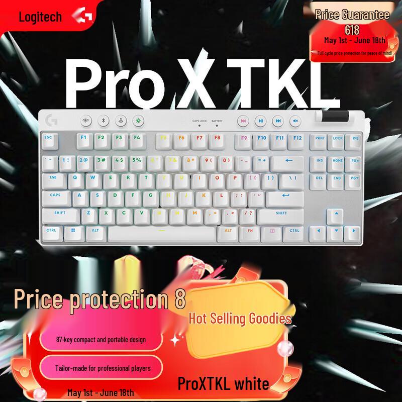 Logitech G PRO X TKL Wireless Gaming Keyboard with GX-T Switches
Logitech G PRO X TKL Wireless Gaming Keyboard with GX-T Switches
