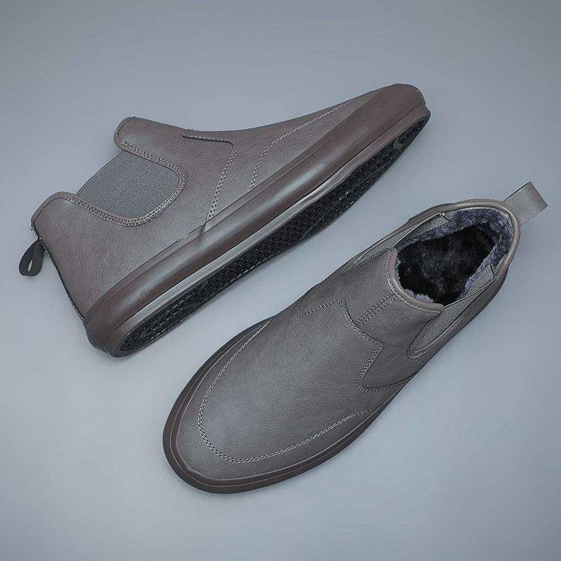 Spring high-top leather shoes men s casual one-pedal medium tube fashion British foot cover breathable board shoes winter warm cotton shoes 44
Spring high-top leather shoes men s casual one-pedal medium tube fashion British foot cover breathable board shoes winter warm cotton shoes 44